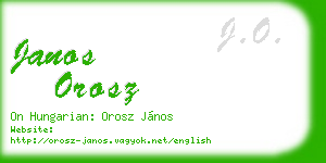 janos orosz business card